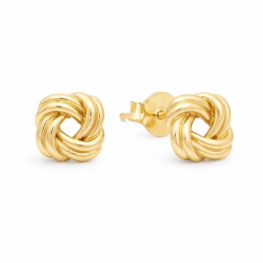 Boucles d'oreilles Noeud clous en or jaune 10 kt
