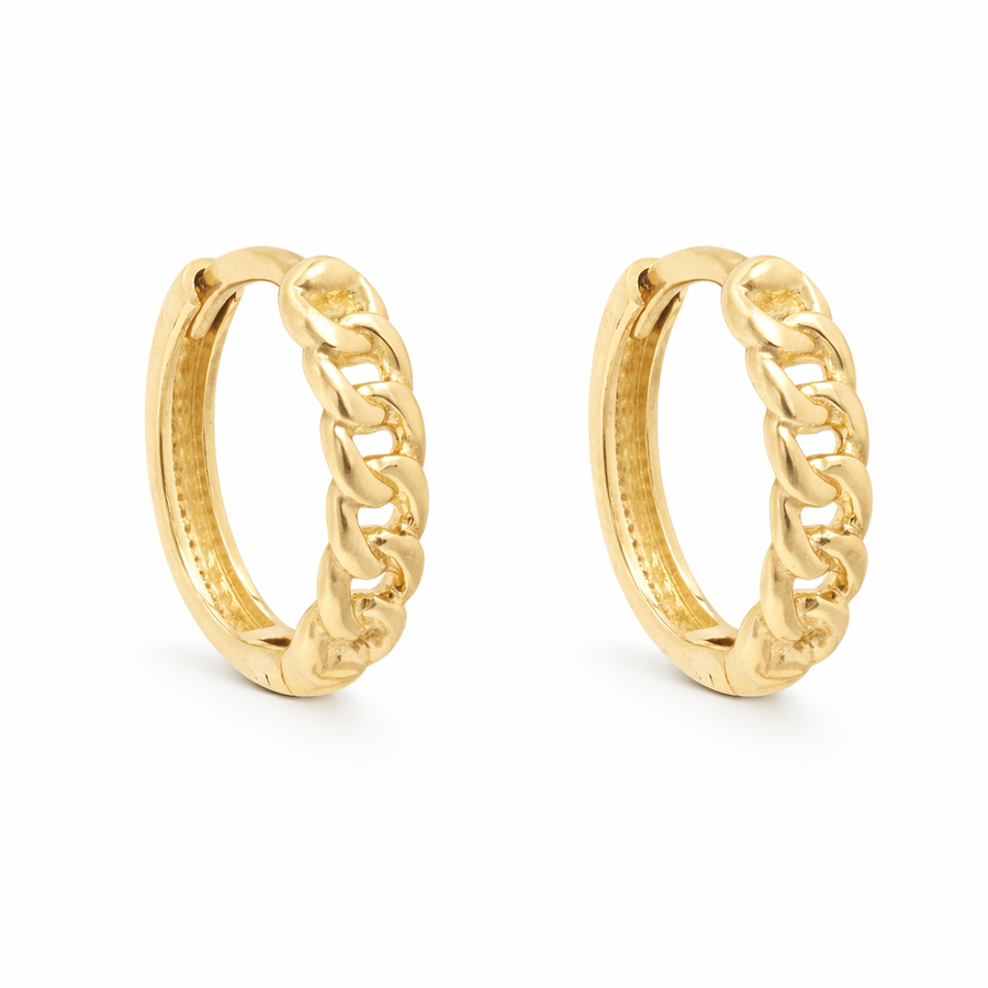 Boucles d'oreilles Cuban huggies en or jaune 10 kt