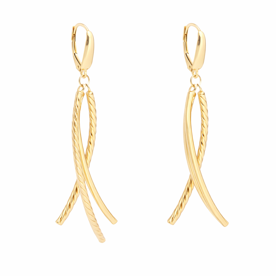 Boucles d'oreilles Anneaux pendant en or jaune 10 kt