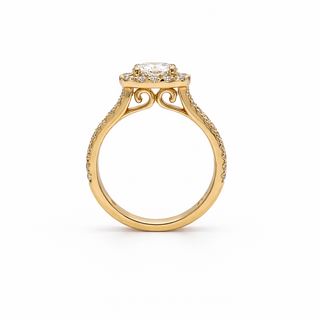 Bague de Fiançailles Or jaune 14 kt avec diamants, vue 2