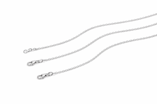 Chaîne Open Diamond Cut Cable or blanc 10 kt Largeur 1,55 mm