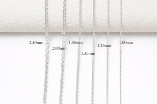 Chaîne Open Diamond Cut Cable or blanc 10 kt Largeur 1,55 mm, vue 3