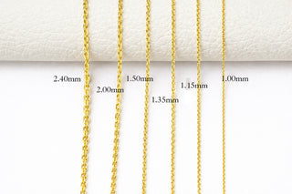 Chaîne Open Diamond Cut Cable or jaune 10 kt Largeur 1,55 mm, vue 3