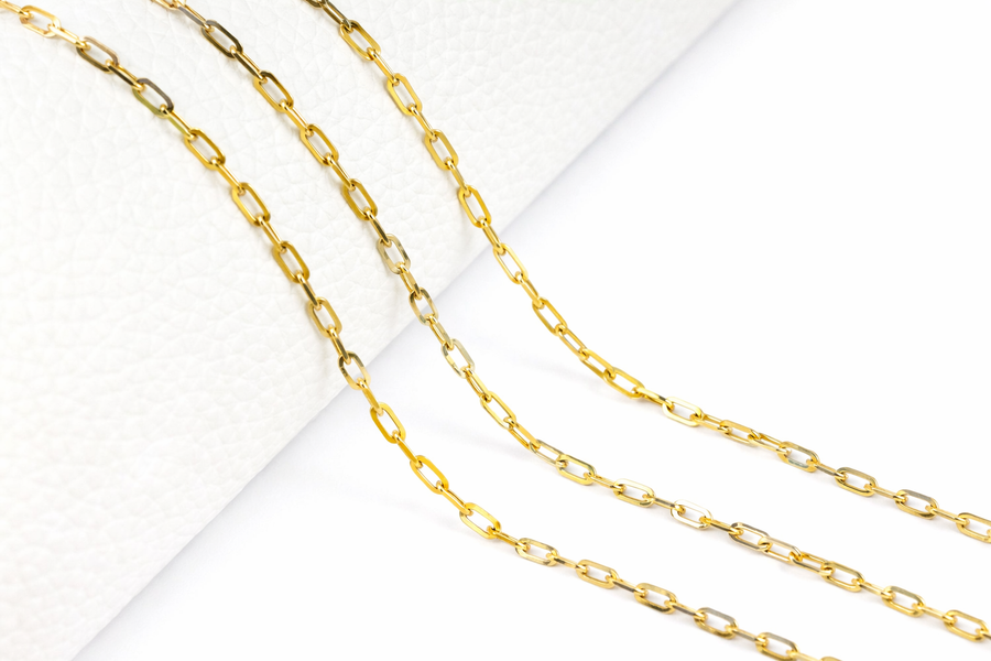 Bracelet Paper Clip or jaune 14 kt Largeur 3,00 mm