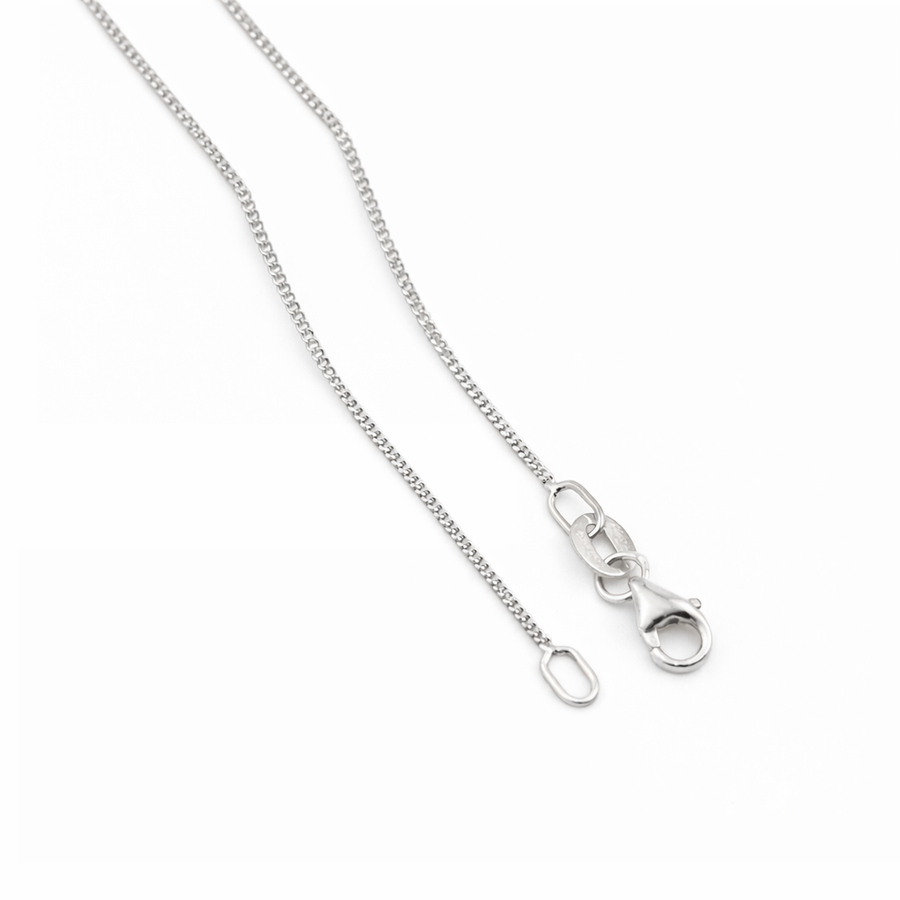 Chaîne Curb or blanc 10 kt Largeur 1,20 mm