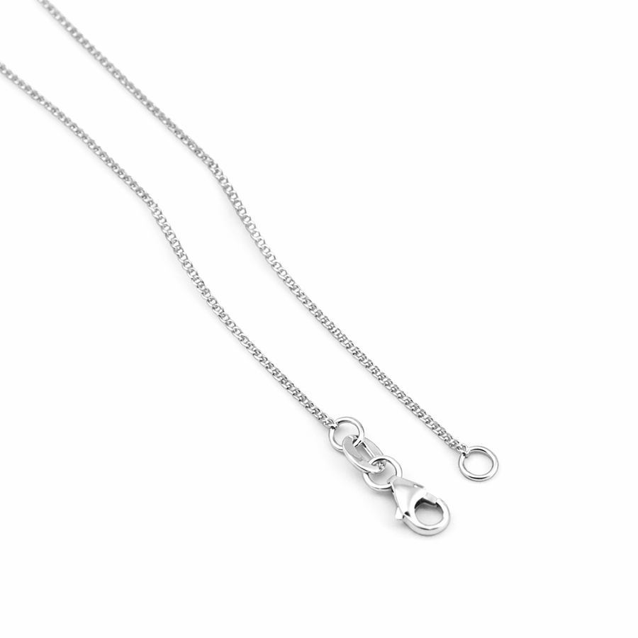 Chaîne Curb or blanc 10 kt Largeur 1,40 mm