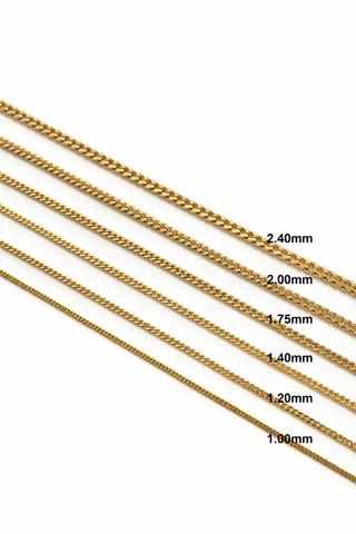Chaîne Curb or jaune 10 kt Largeur 1,20 mm, vue 3