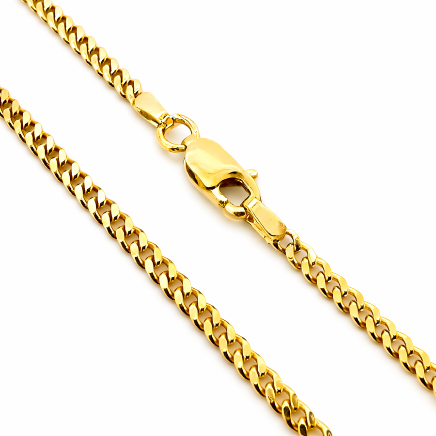 Chaîne Curb or jaune 10 kt Largeur 2,40 mm