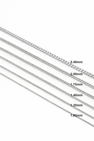 Chaîne Curb or blanc 10 kt Largeur 1,75 mm, vue 3