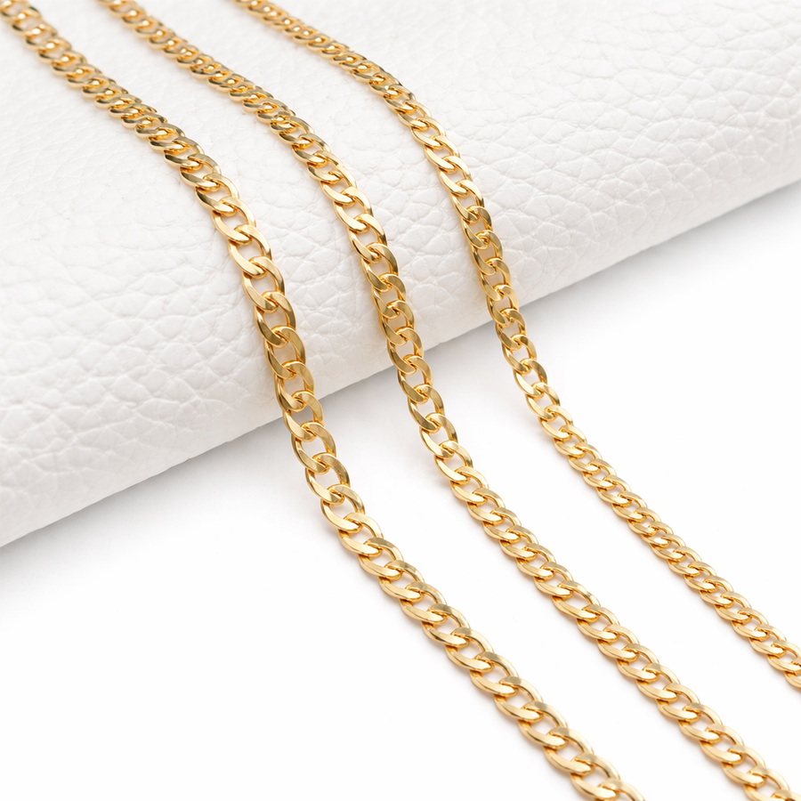 Chaîne Open Curb or jaune 10 kt Largeur 5,65 mm