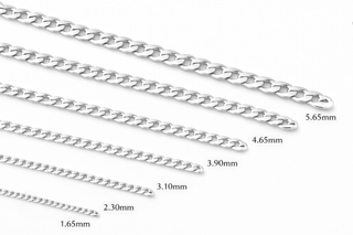 Chaîne Open Curb or blanc 10 kt Largeur 3,90 mm, vue 3