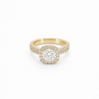 Bague de Fiançailles Or jaune 14 kt avec diamants