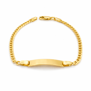 Bracelet ID Hollow Curb en or jaune 10 kt