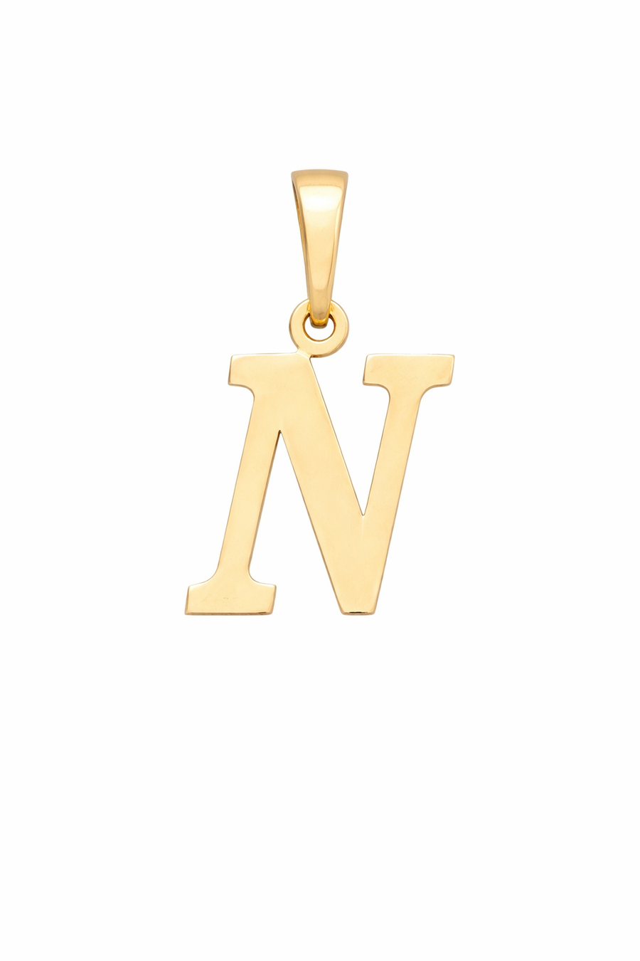 Pendentif Lettre N en or jaune 10 kt
