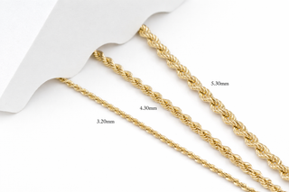 Chaîne Hollow Rope or jaune 10 kt Largeur 4,30 mm, vue 2