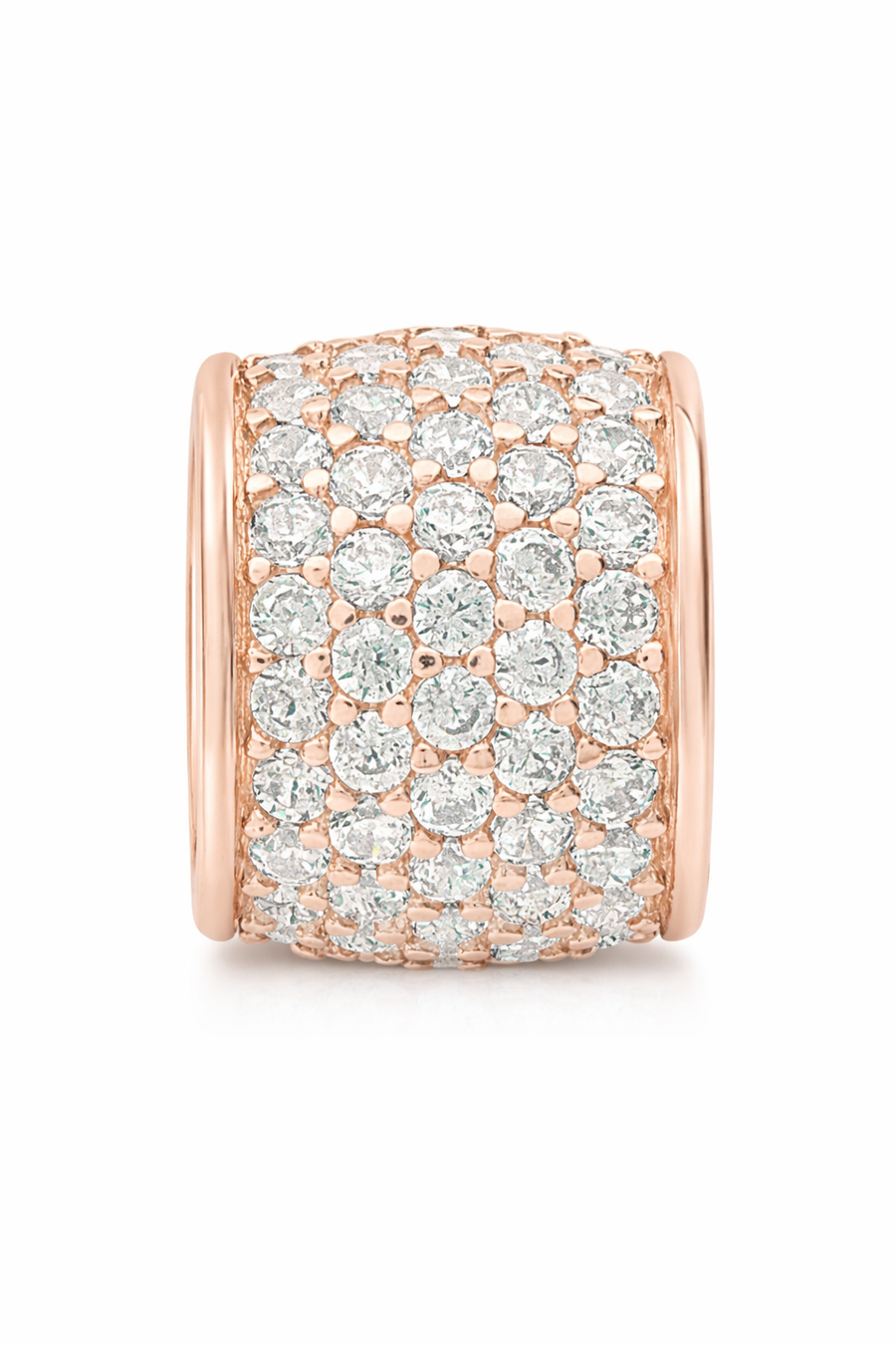 Pendentif Coulissant en or rose 10 kt avec zircons