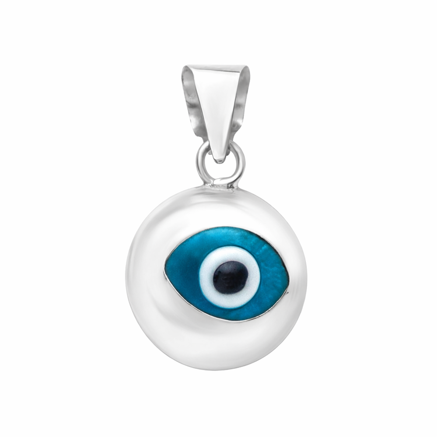 Pendentif Oeil protecteur en or blanc 10 kt