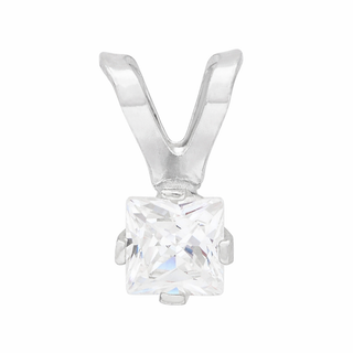 Pendentif Zircon Princesse en or blanc 10 kt avec zircon
