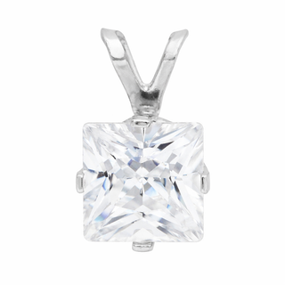 Pendentif Zircon Princesse en or blanc 10 kt avec zircon, vue 2