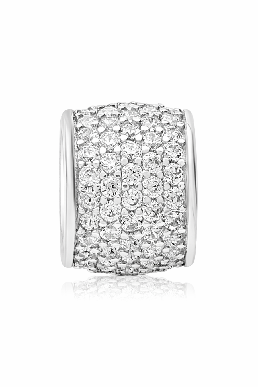 Pendentif Coulissant en or blanc 10 kt avec zircons