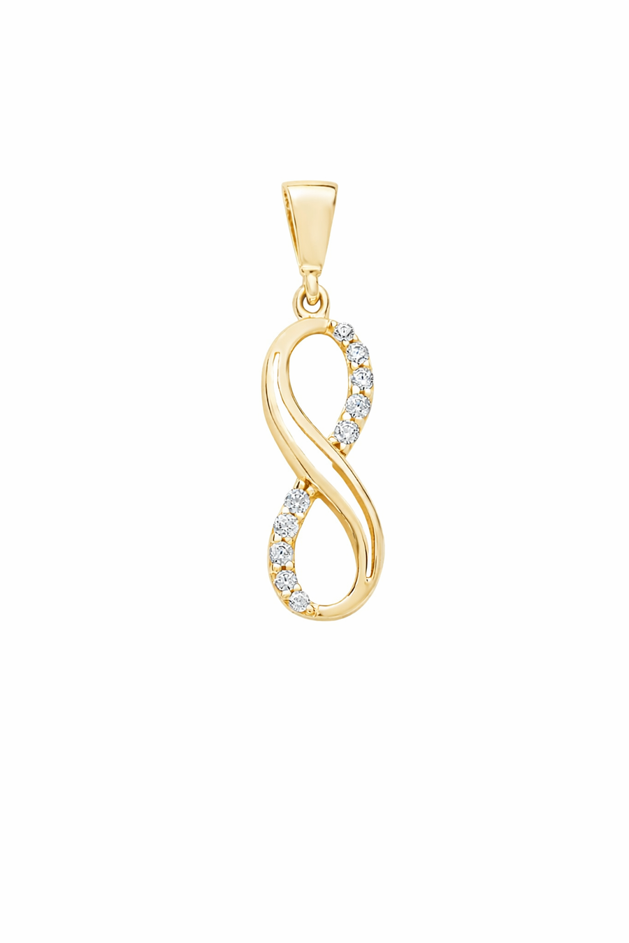 Pendentif Infini en or jaune 10 kt avec zircons