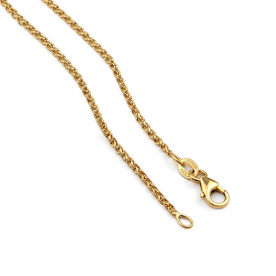 Chaîne Diamond cut Wheat or jaune 14 kt Largeur 1,55 mm