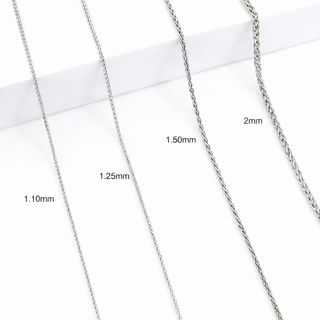 Chaîne Diamond cut Wheat or blanc 14 kt Largeur 1,55 mm, vue 3