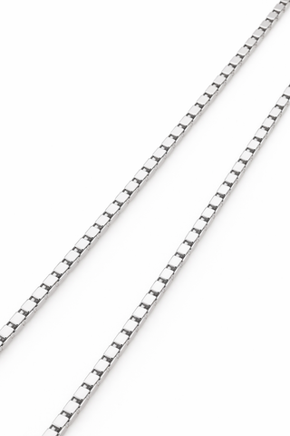 Chaîne Box or blanc 10 kt Largeur 1,25 mm