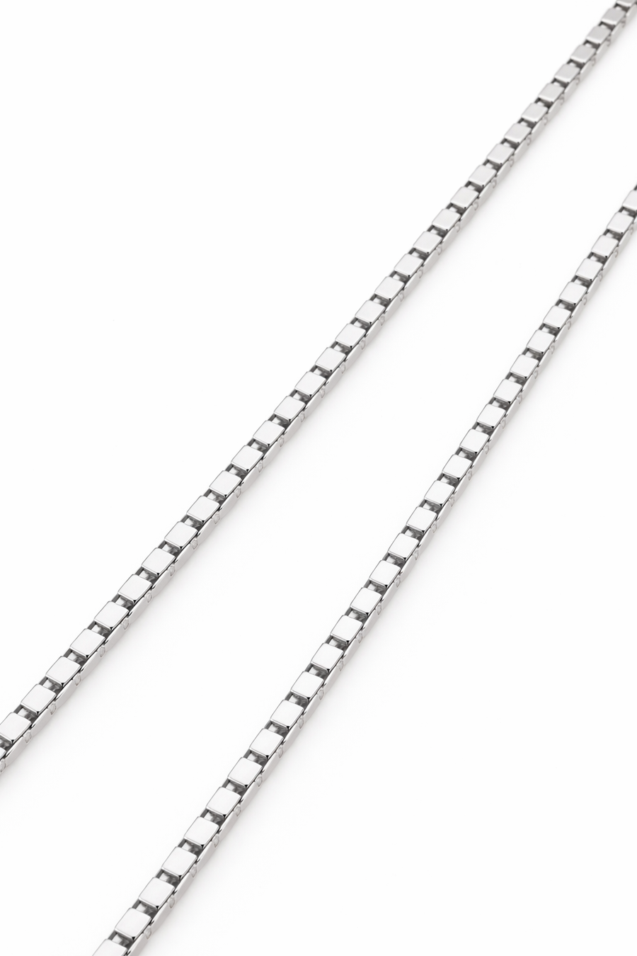 Chaîne Box or blanc 10 kt Largeur 1,25 mm