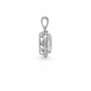 Pendentif Diamant Ovale en or blanc 18 kt avec diamants, vue 2