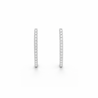 Boucles d'oreilles Anneaux en or blanc 14 kt avec diamants