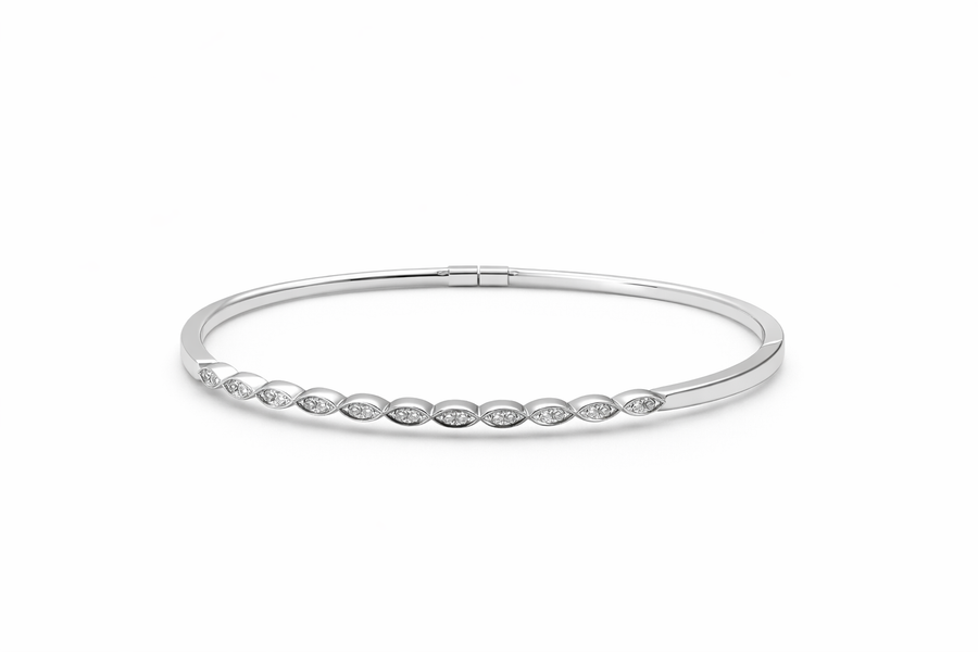 Bracelet Or blanc 18 kt avec diamants
