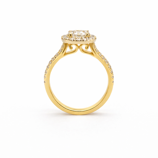 Bague de Fiançailles Or jaune 14 kt avec diamants, vue 2