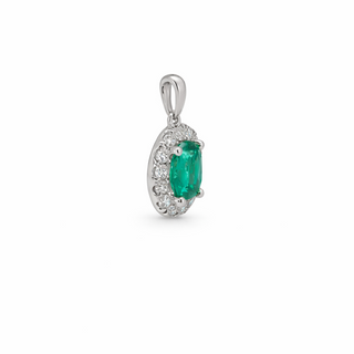 Pendentif Émeraude en or blanc 18 kt avec diamants, vue 2