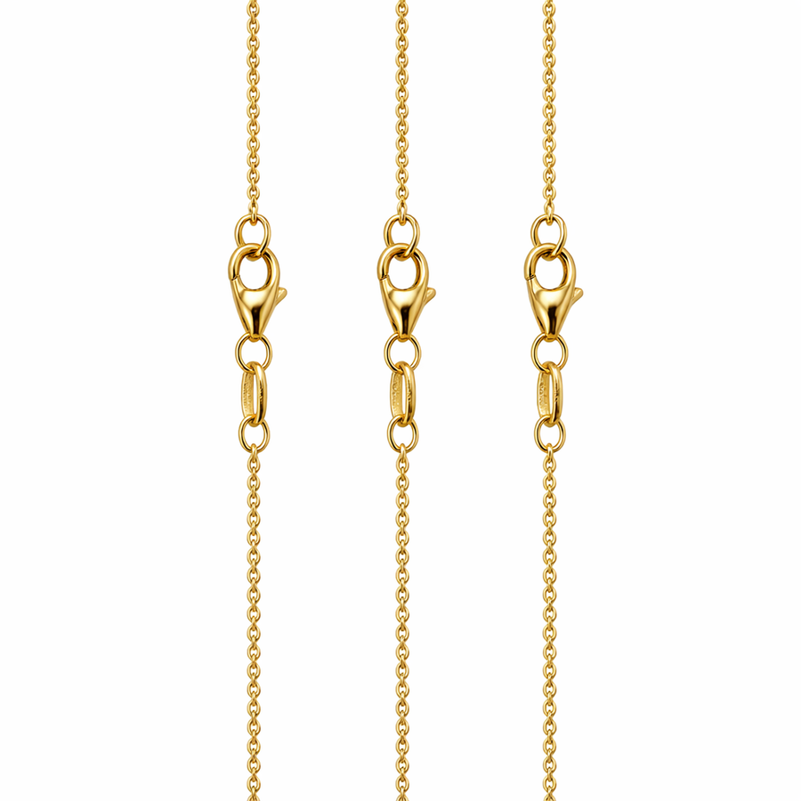 Chaîne Oval trace en or jaune 10 kt Largeur 1,30 mm