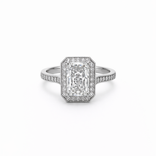 Bague de Fiançailles Or blanc 14 kt avec diamants