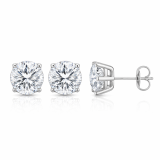 Boucles d'oreilles Clous en or blanc 10 kt avec zircons