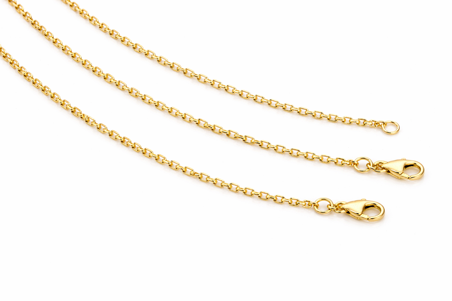 Chaîne Diamond cut trace en or jaune 10 kt Largeur 1,80 mm