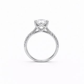 Bague de Fiançailles Or blanc 18 kt avec diamants, vue 2