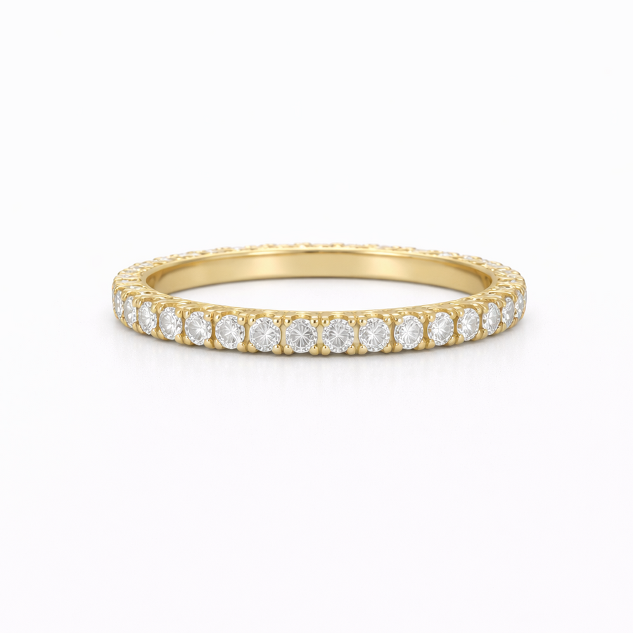 Bague Éternité Or jaune 14 kt avec diamants