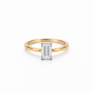 Bague de Fiançailles Diamant Radiant Or 14 kt 2 tons