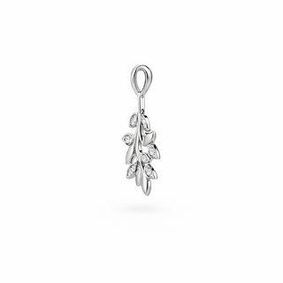 Pendentif Feuilles en or jaune 14 kt avec diamants, vue 2