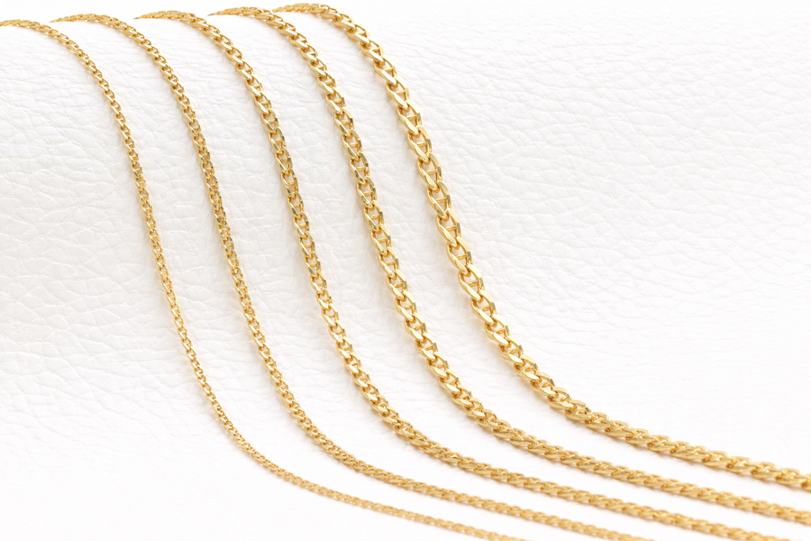 Chaîne Flat Anchor or jaune 10 kt Largeur 3,60 mm