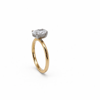 Bague de Fiançailles Diamant Ovale Or 14 kt 2 tons avec, vue 2