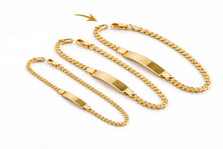 Bracelet ID Hollow Curb en or jaune 10 kt, vue 2