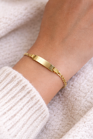 Bracelet ID Hollow Curb en or jaune 10 kt, vue 3