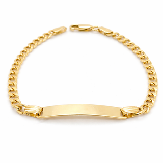 Bracelet ID Hollow Curb en or jaune 10 kt