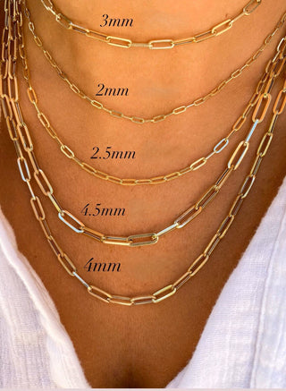 Bracelet Paper Clip or jaune 14 kt Largeur 3,00 mm, vue 2