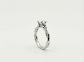 Bague de fiançailles semi-croisée en or blanc, vue 4