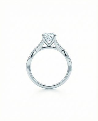 Bague de fiançailles semi-croisée en or blanc, vue 3